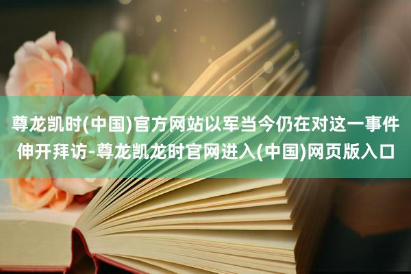 尊龙凯时(中国)官方网站以军当今仍在对这一事件伸开拜访-尊龙凯龙时官网进入(中国)网页版入口