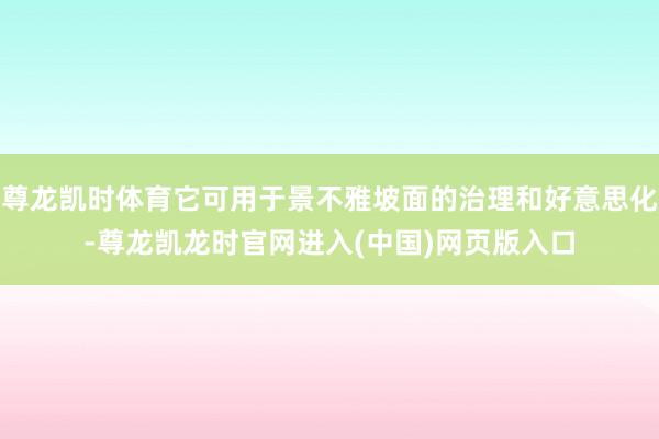 尊龙凯时体育它可用于景不雅坡面的治理和好意思化-尊龙凯龙时官网进入(中国)网页版入口