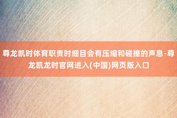 尊龙凯时体育职责时细目会有压缩和碰撞的声息-尊龙凯龙时官网进入(中国)网页版入口