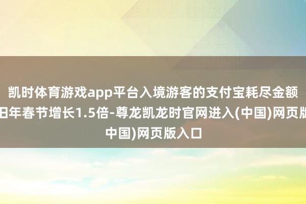 凯时体育游戏app平台入境游客的支付宝耗尽金额同比旧年春节增长1.5倍-尊龙凯龙时官网进入(中国)网页版入口